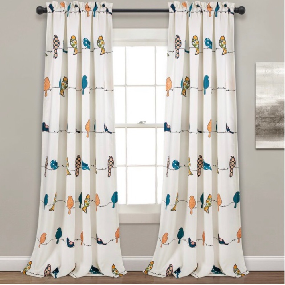 Blackout curtains for Baby/Kids Room, Bird print
